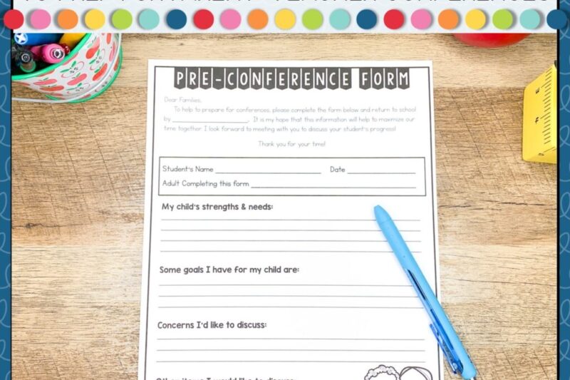 Printable Parent Teacher Conference Form Preschool