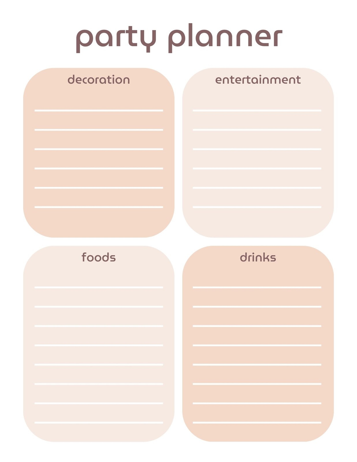 Free Party Planner Templates To Customize And Print Canva Free Party Planner Templates To Customize And Print Canva