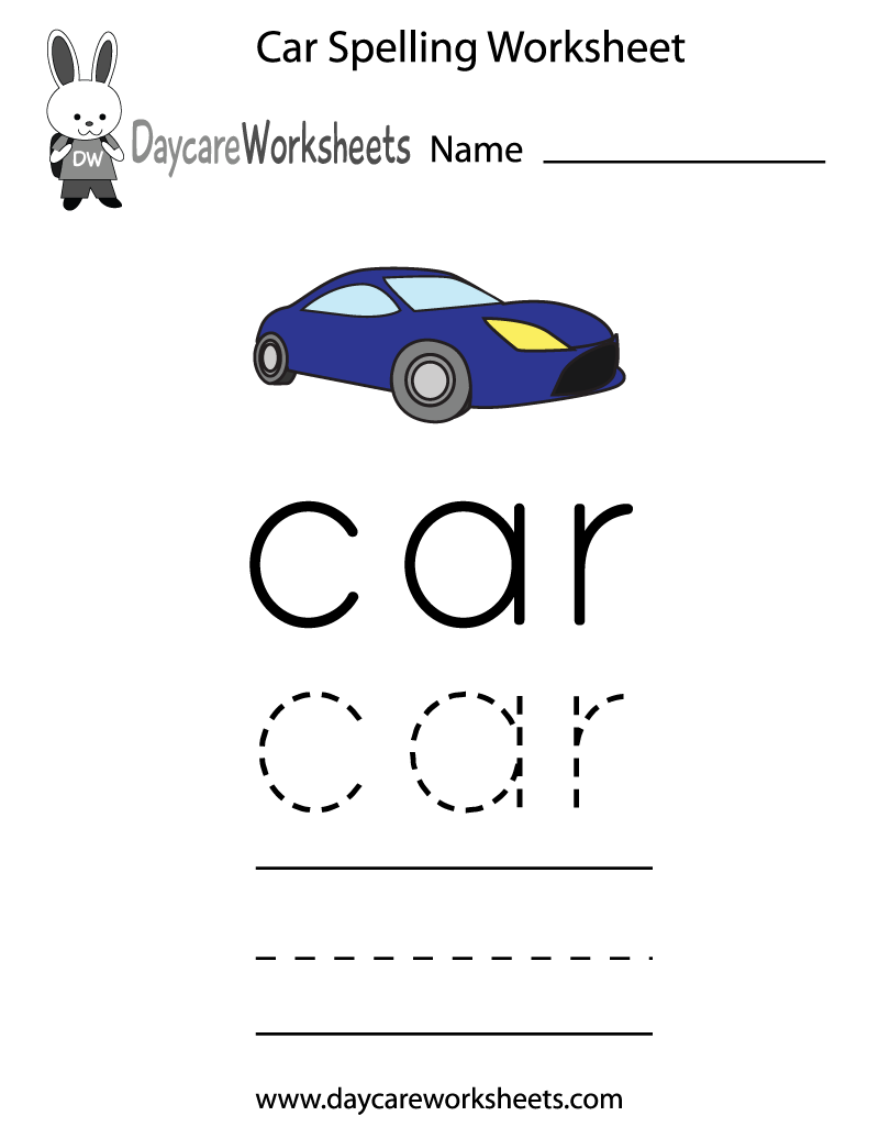 Printable Car For Preschool