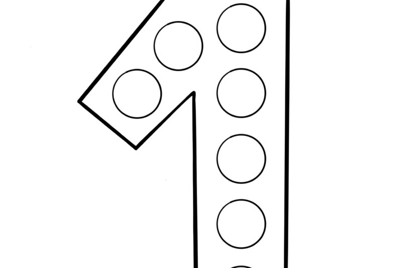 Preschool Printable Number 1 Outline
