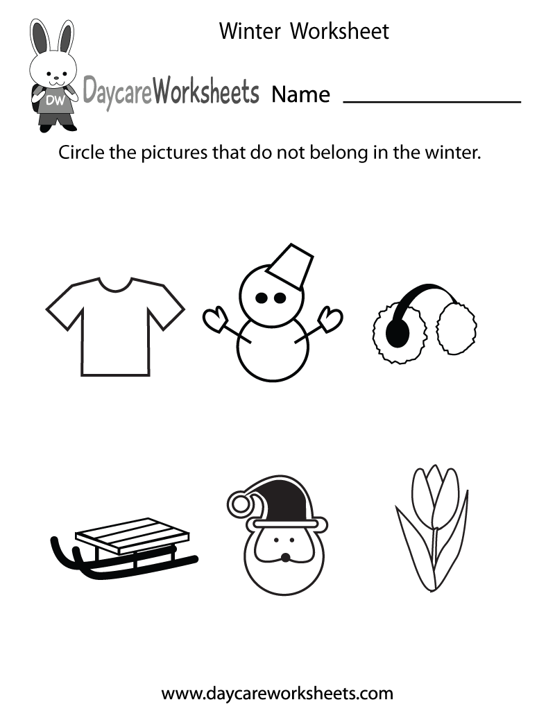 Kindergarten Worksheets Free Winter