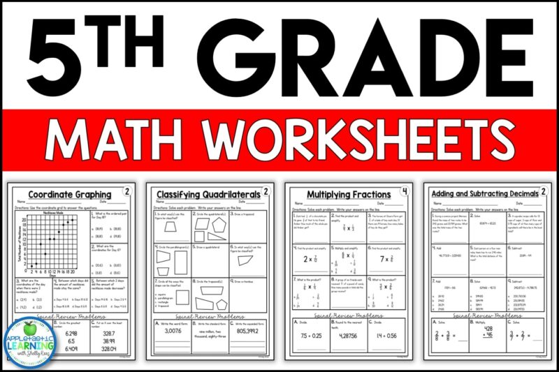 Math Worksheets Free Printable 5th Grade