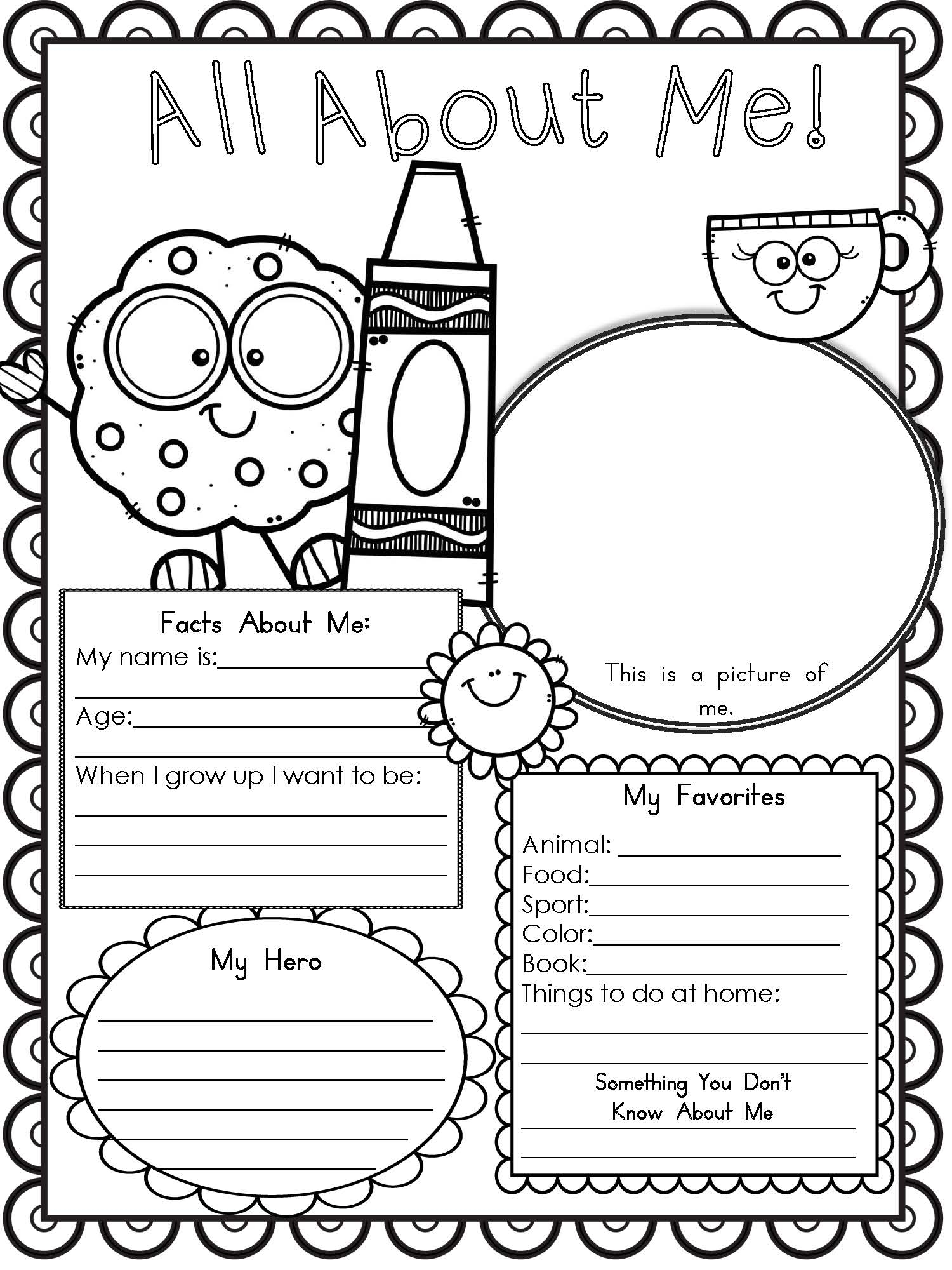 Free Printable Preschool About Me Worksheet
