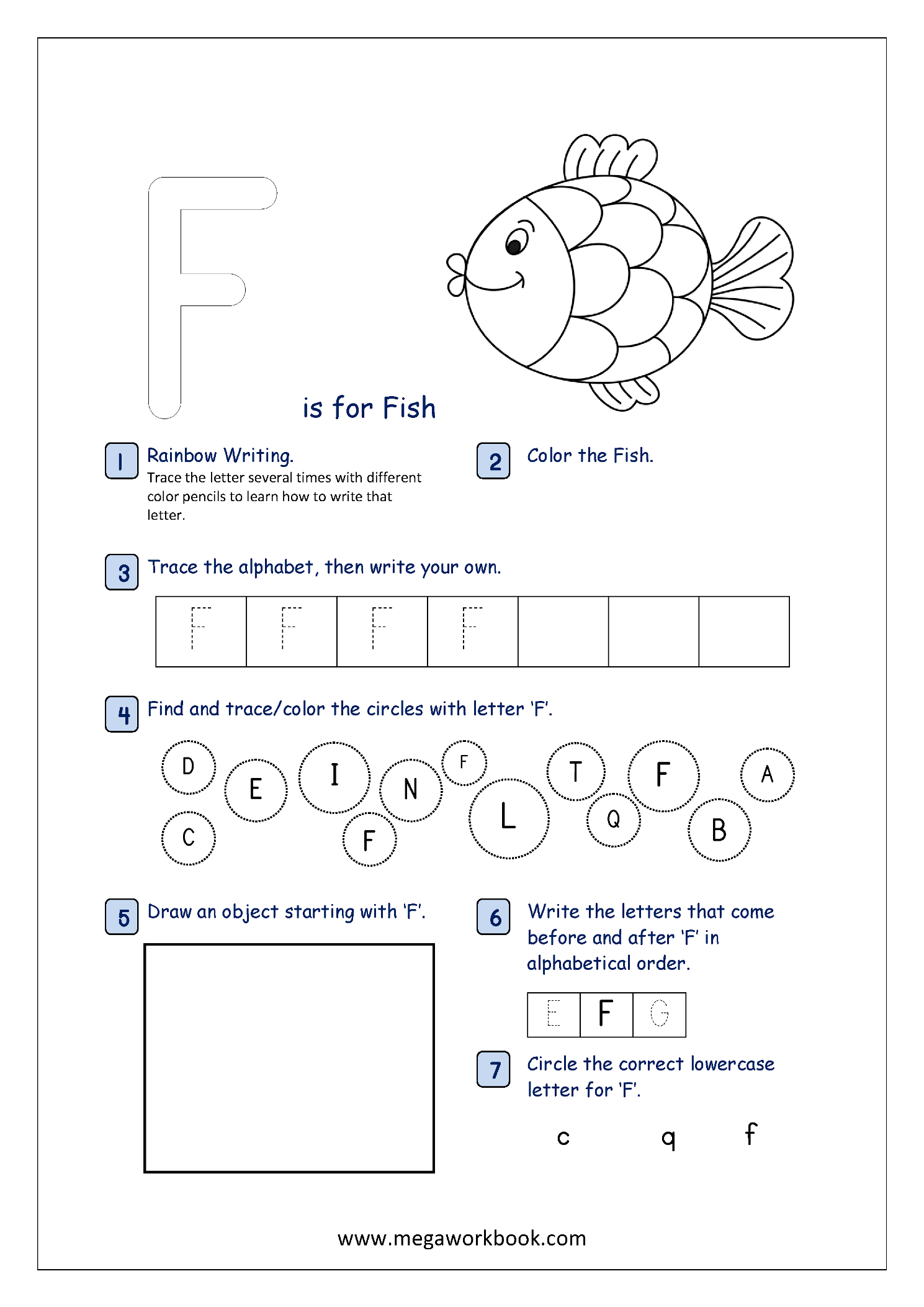 Free Printable Alphabet Recognition Worksheets For Capital Letters MegaWorkbook