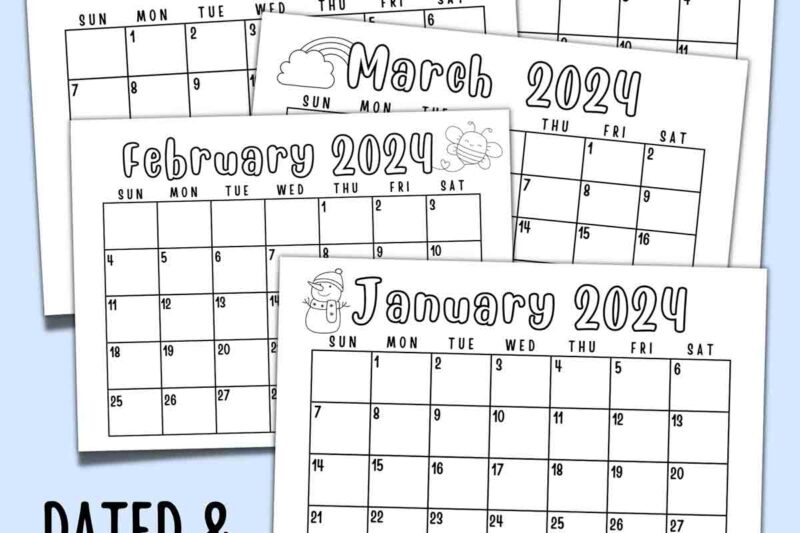 Preschool Printable Calendars Free