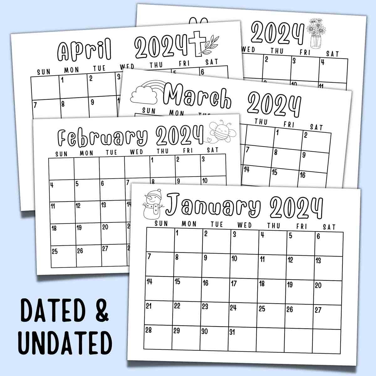 Free Printable Calendar For Kids Dated And Undated 2024 2025