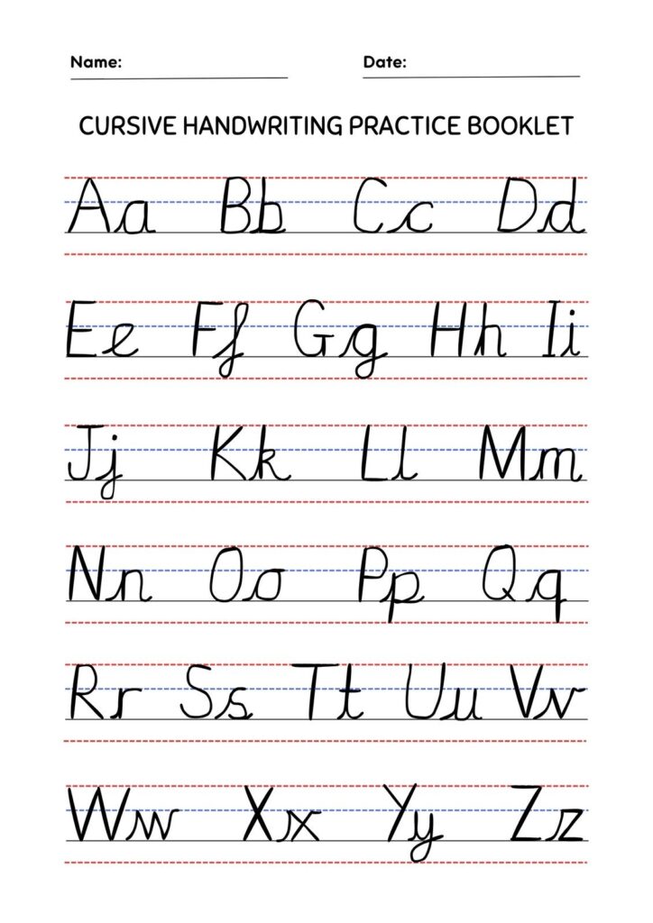 Free Printable Pre Cursive Handwriting Worksheets - Worksheets Template ...