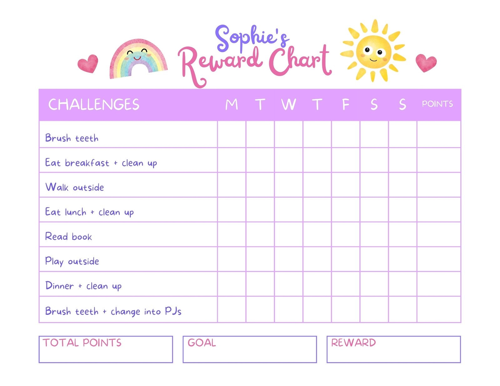 Printable Sticker Charts For Preschoolers