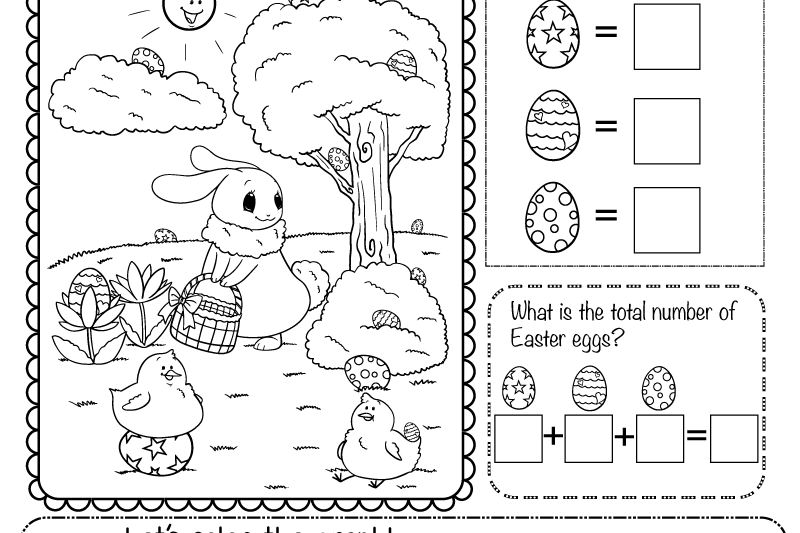 Kindergarten Easter Math Worksheets