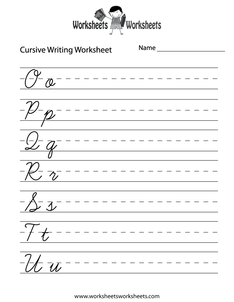 Free Printable Easy Cursive Writing Worksheet Free Printable Easy Cursive Writing Worksheet