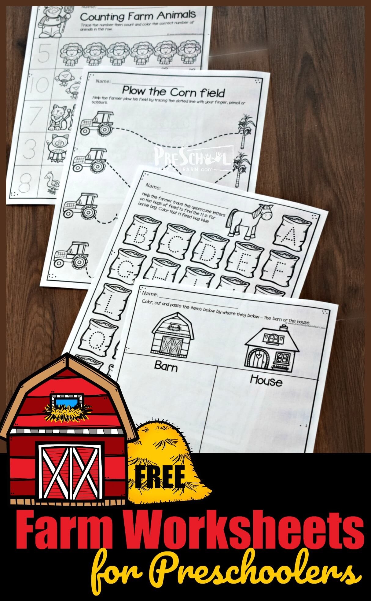 Preschool Printable Barn Template