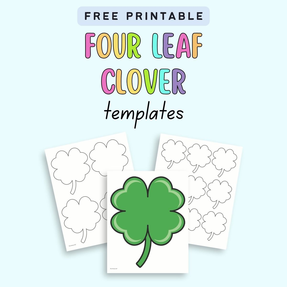Free Printable Four Leaf Clover Templates The Artisan Life
