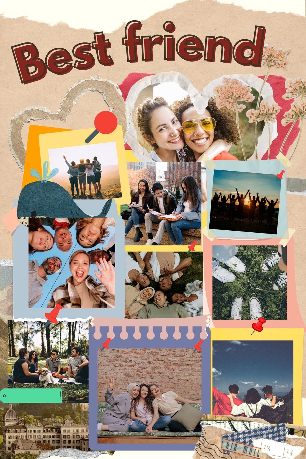 Free Printable Friendship Photo Collage Templates Canva
