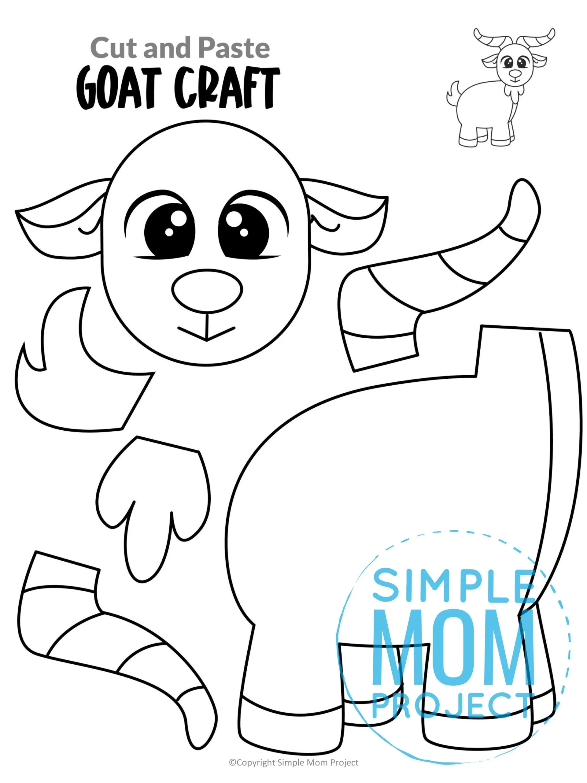 Free Printable Goat Craft Template Simple Mom Project