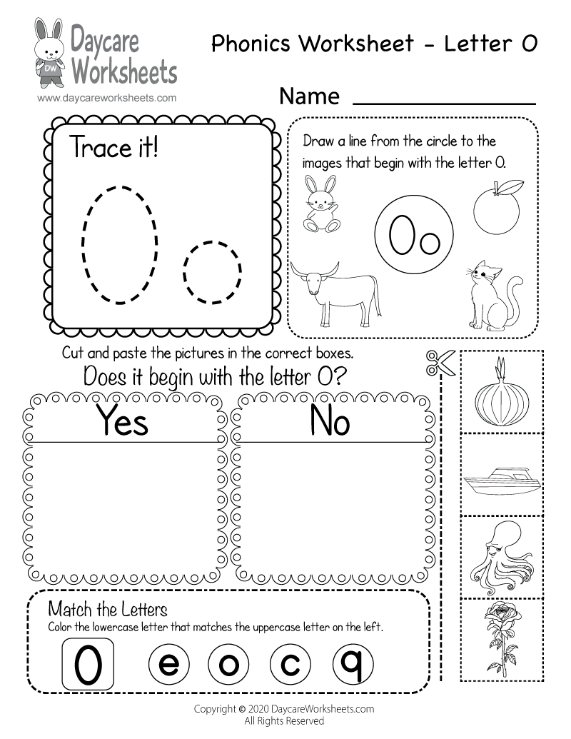 Free Printable Letter O Beginning Sounds Phonics Worksheet For 