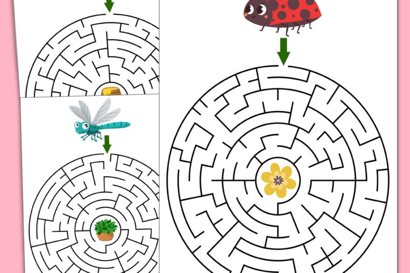 Shape Maze Worksheet For 3 Year Olds