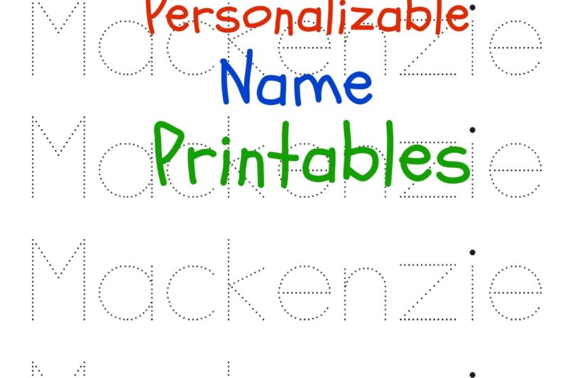Printable Name Tracing Worksheets For Preschoolers