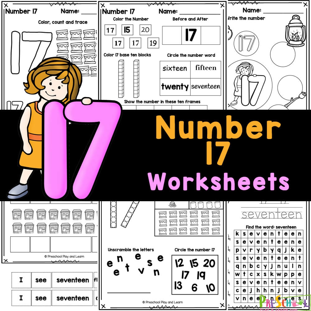 FREE Printable Number 17 Tracing Worksheets FREE Printable Number 17 Tracing Worksheets