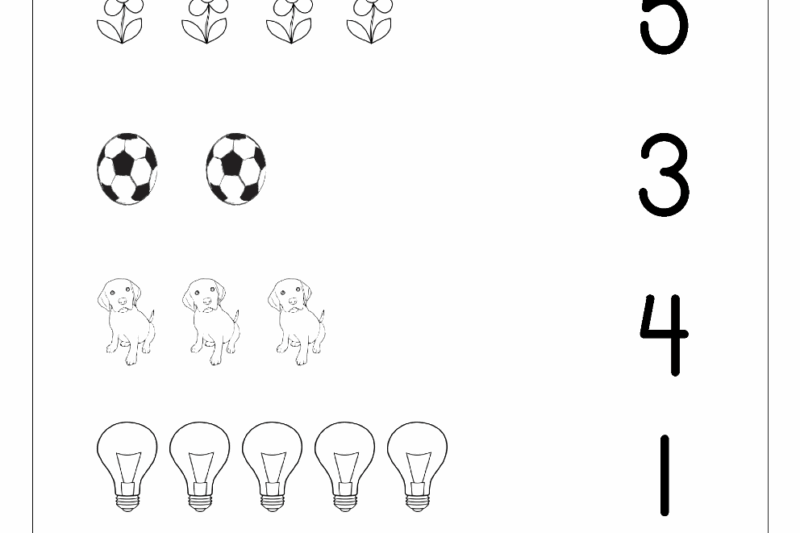 Kindergarten Math Matching Worksheets
