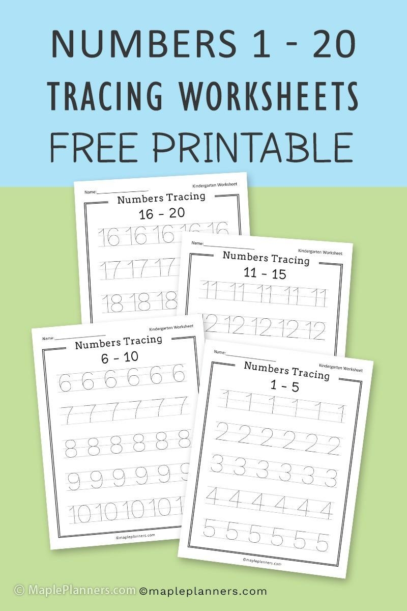 Free Printable Numbers Tracing 1 20 Worksheets For Kids Free Printable Numbers Tracing 1 20 Worksheets For Kids