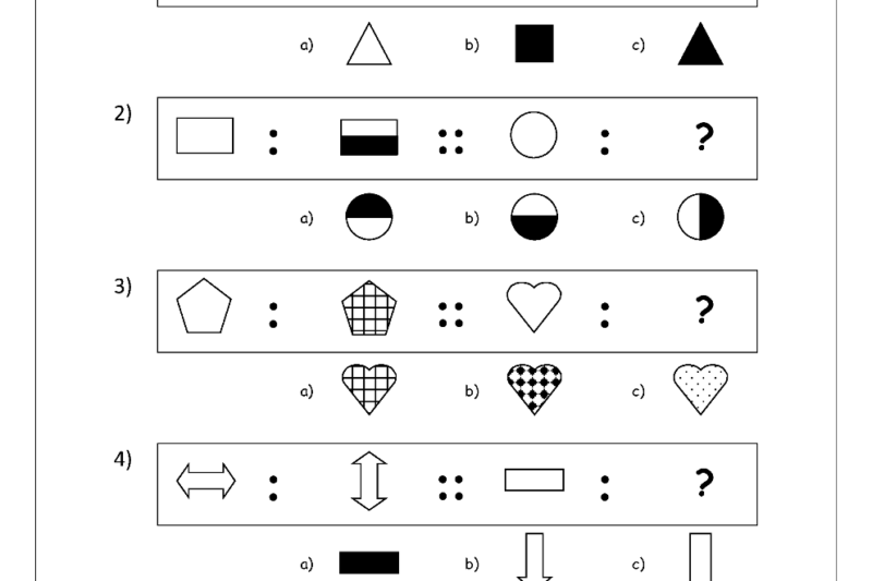 Free Printable Picture Analogy Worksheets