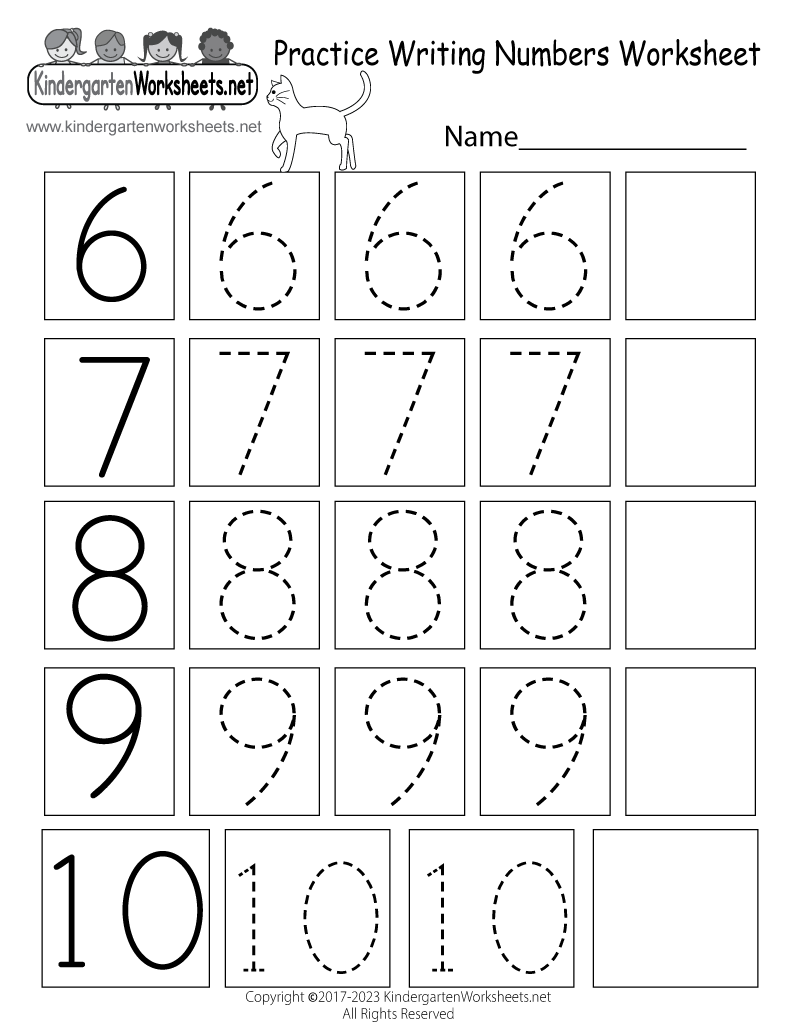 Free Printable Practice Writing Numbers Worksheet