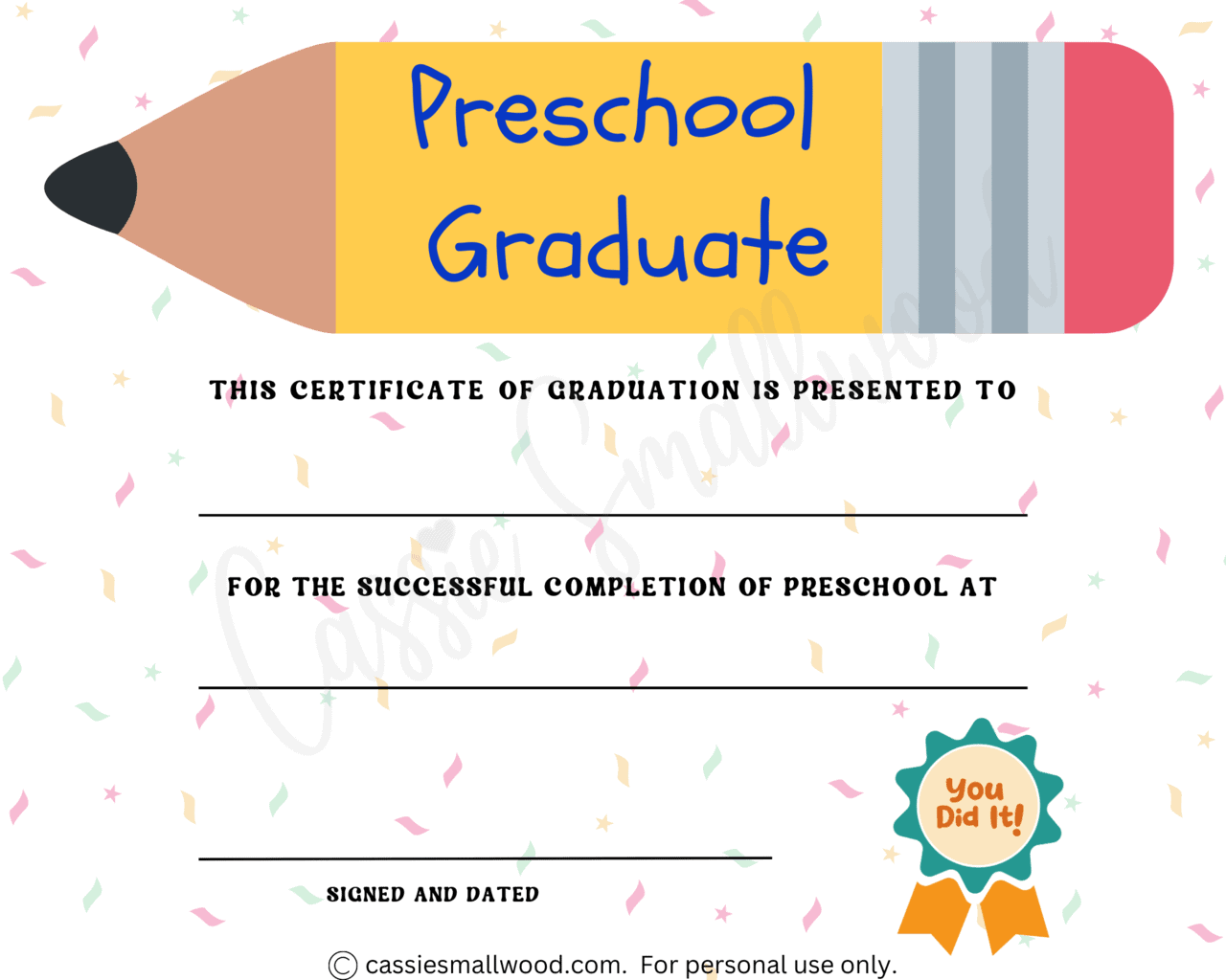 Free Printable Pre K Graduation Certificates Printable Design Resources