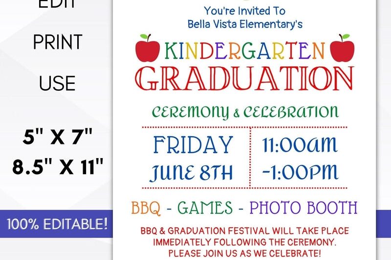 Printable Preschool Graduation Invitation