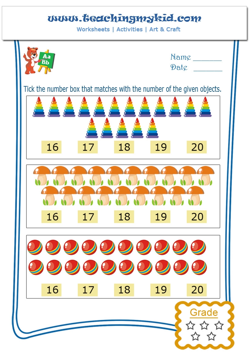 Free Printable Preschool Worksheets Match With Number 4 Worksheets Library