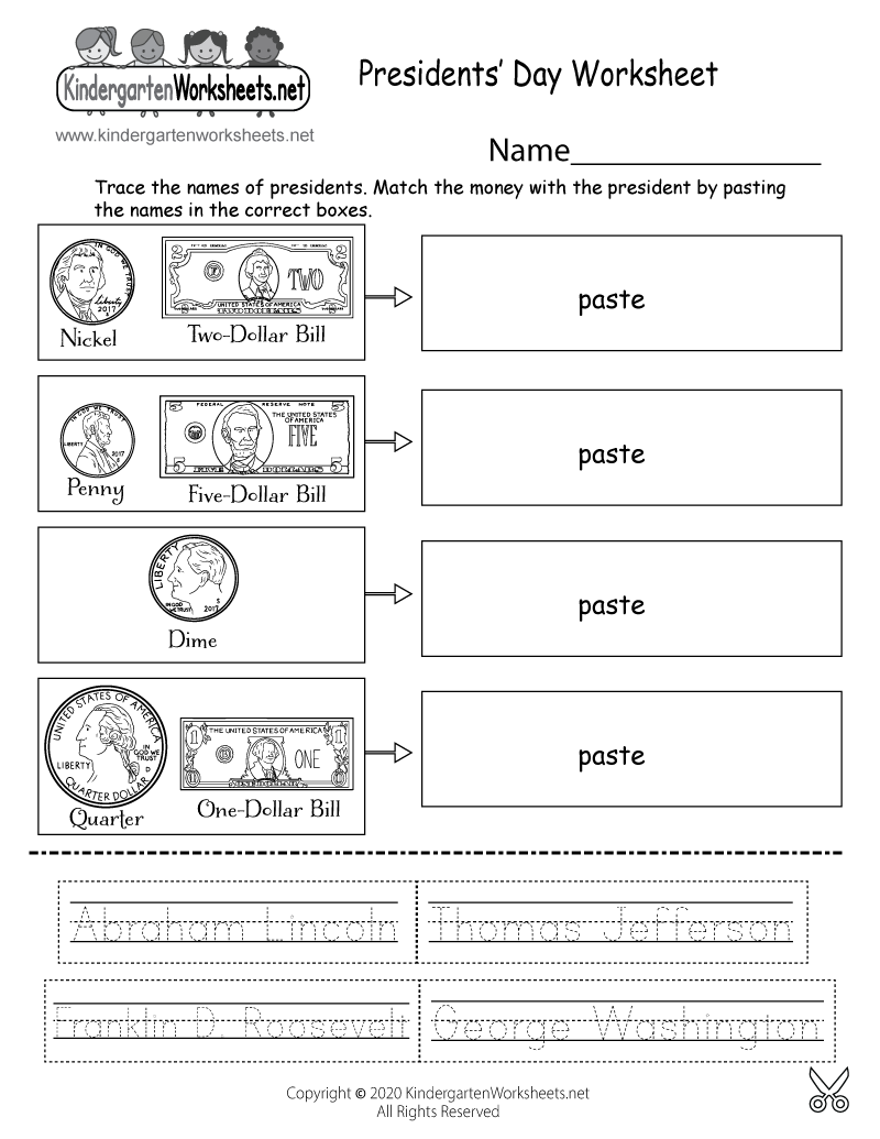 Free Printable Presidents Day Worksheet