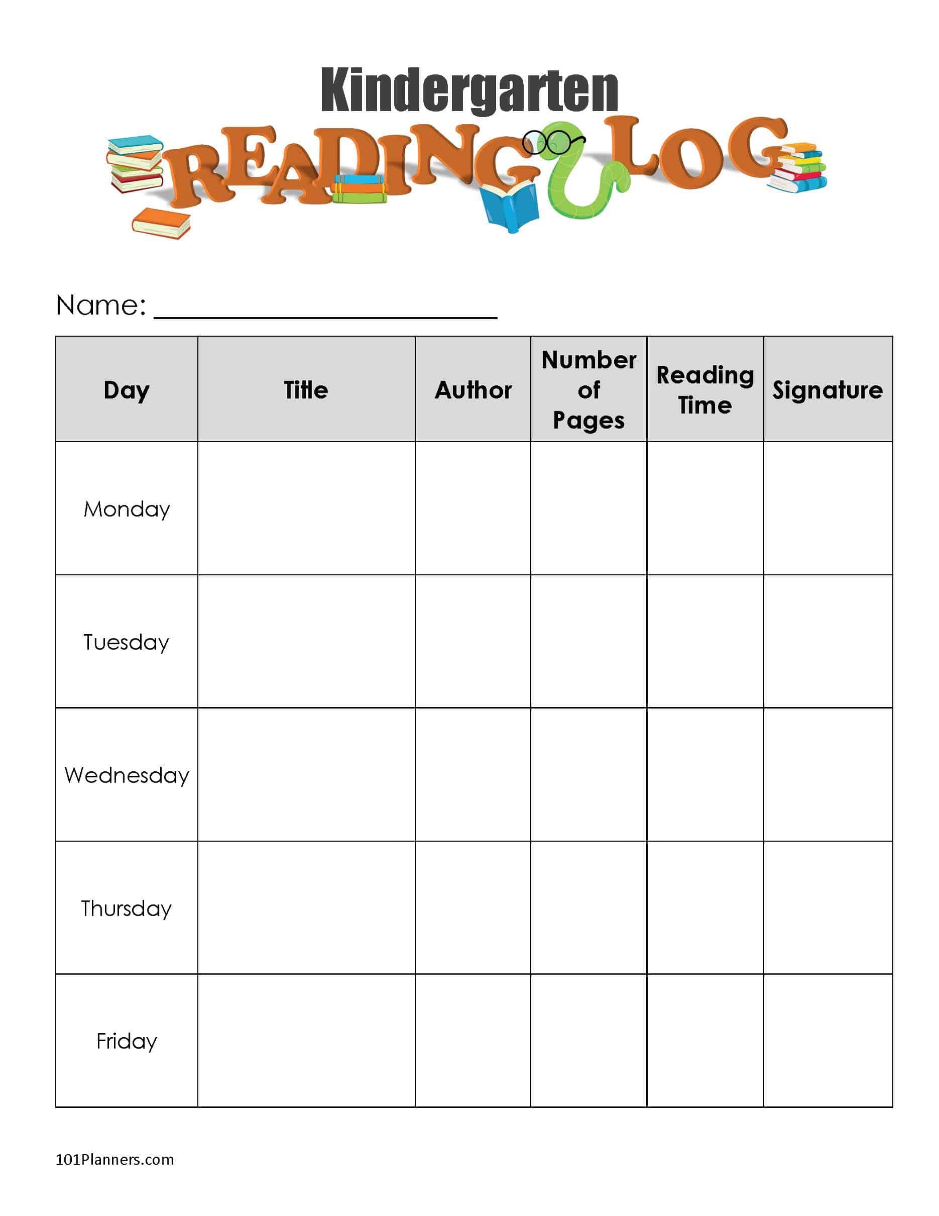 Free Printable Preschool Reading Logs Free Printable Preschool Reading Logs