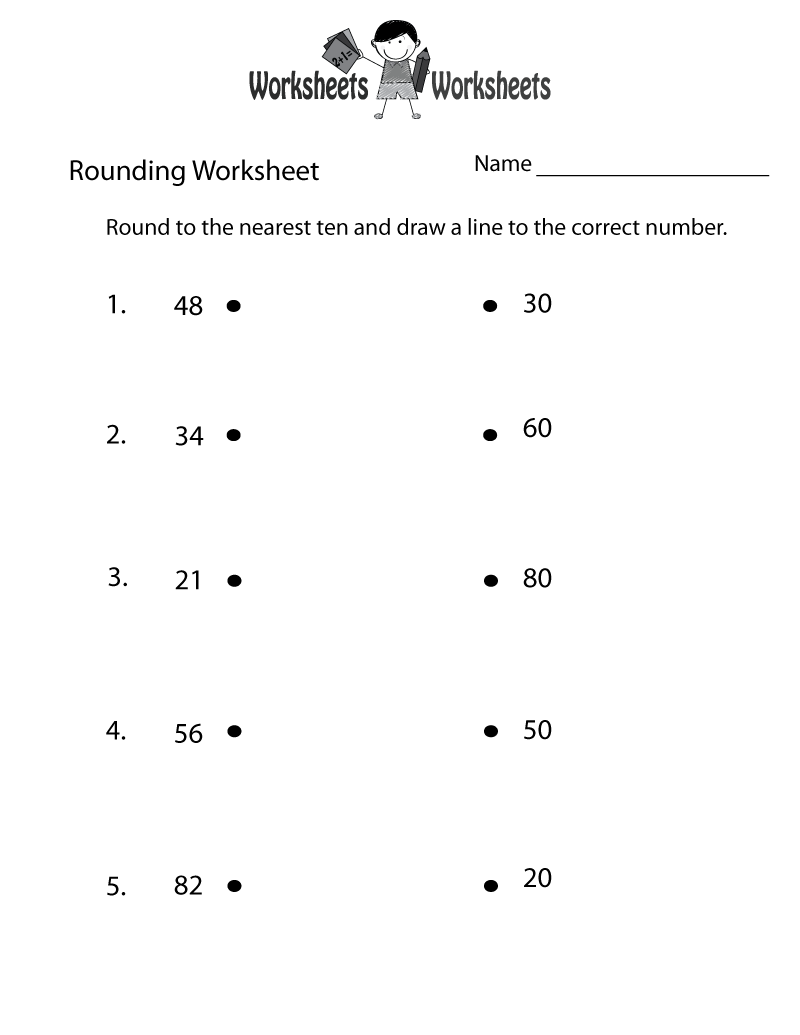 Free Printable Rounding Whole Numbers Worksheet