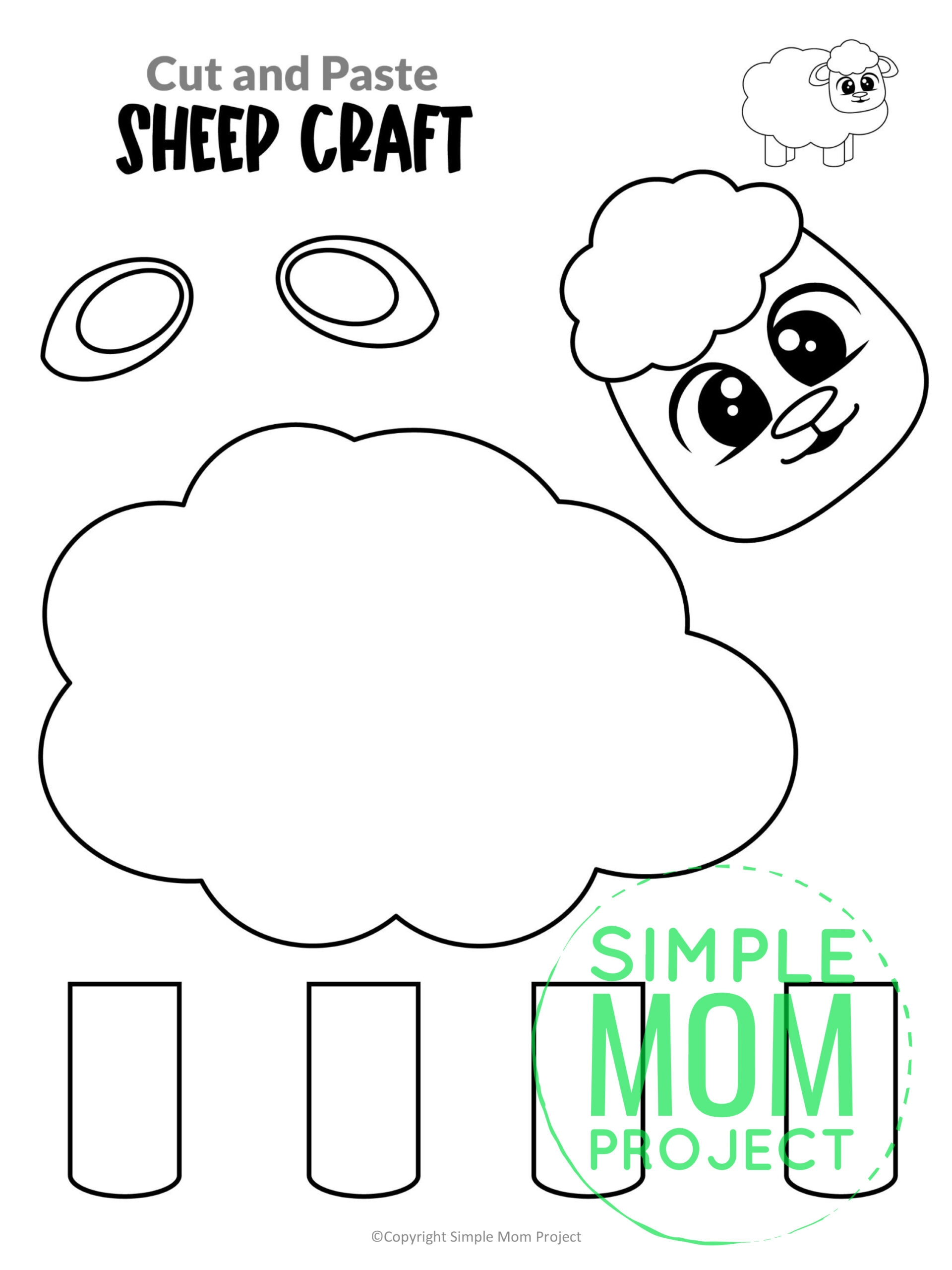 Free Printable Sheep Craft Template Simple Mom Project