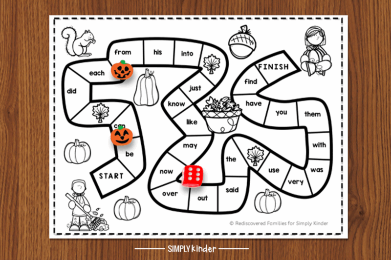 Preschool Printable Sight Word Games