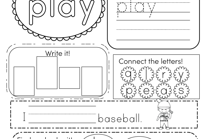 Sight Word At Worksheets For Kindergarten
