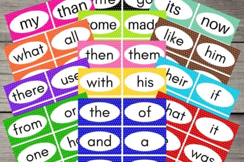 Printable Preschool Sight Words Flash Cards