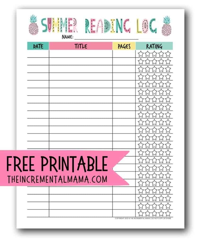 Free Printable Summer Reading Log To Encourage Reading Free Printable Summer Reading Log To Encourage Reading