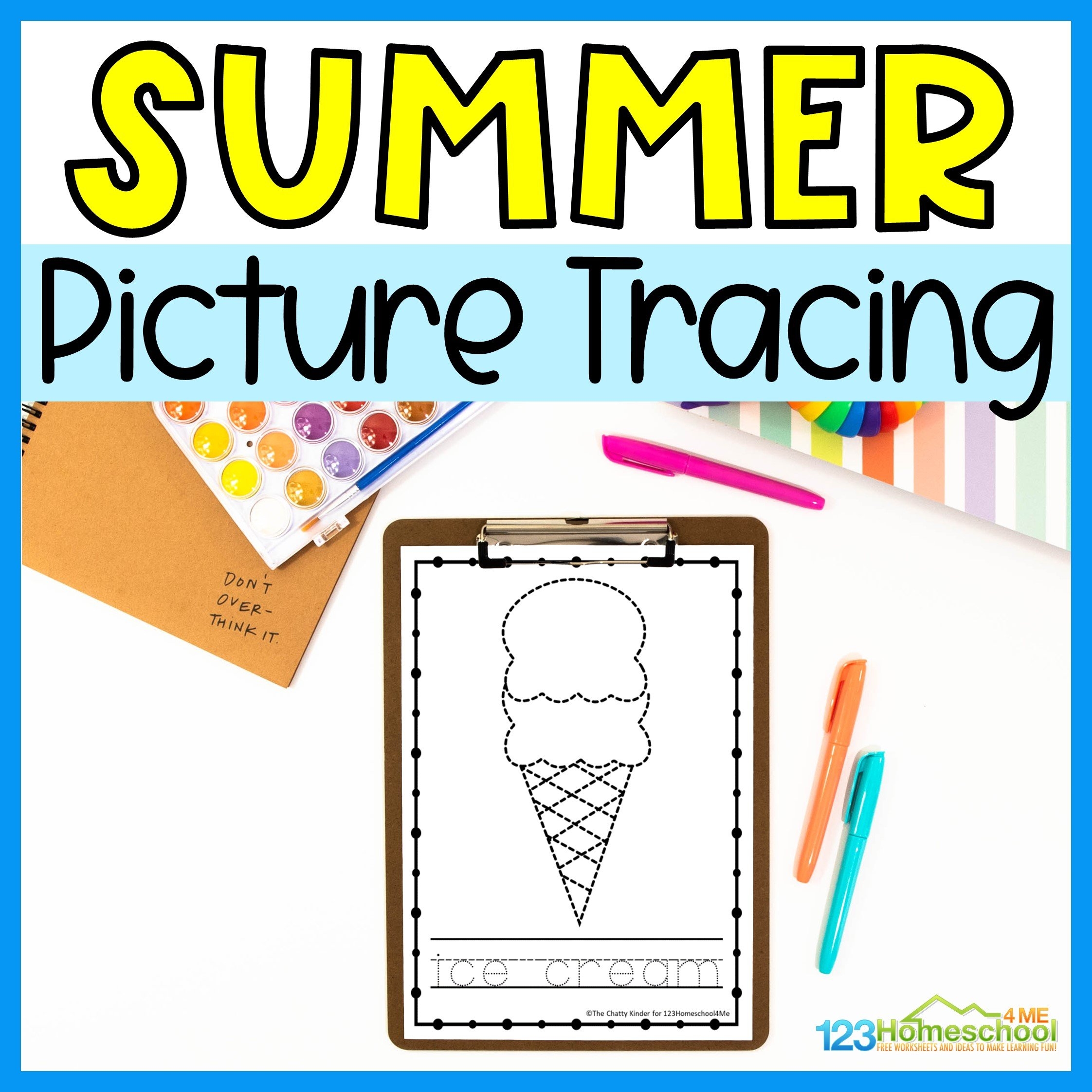 FREE Printable Summer Tracing U0026 Coloring Worksheets For Preschoolers FREE Printable Summer Tracing U0026 Coloring Worksheets For Preschoolers