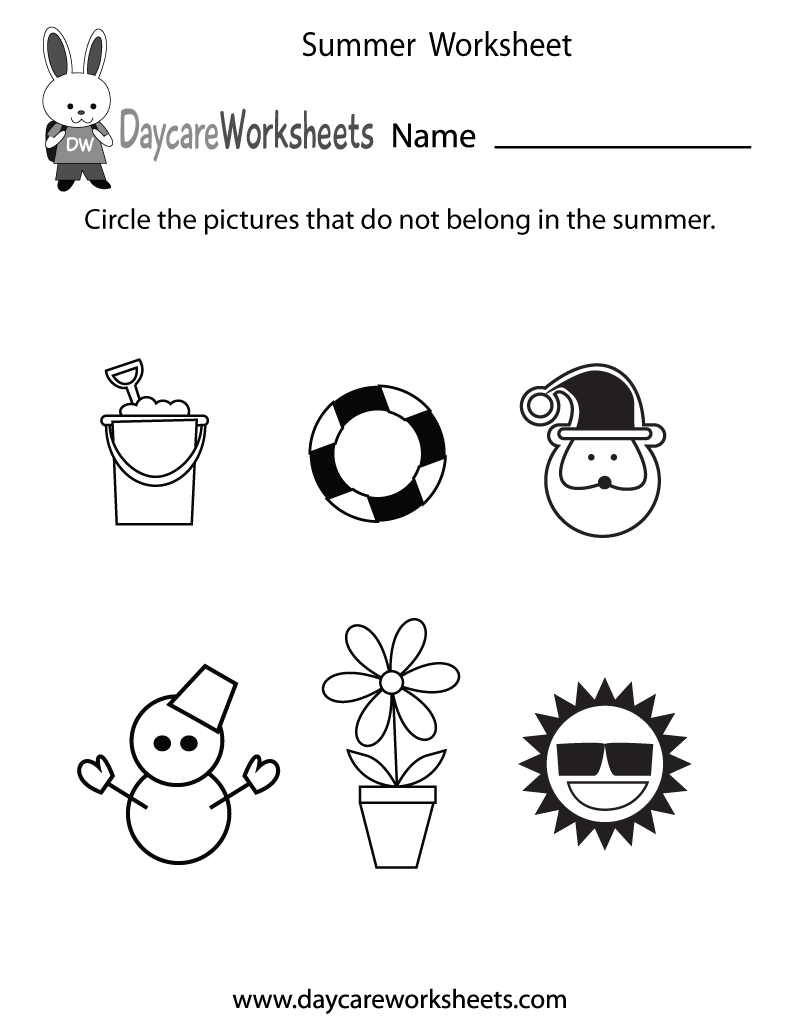 Free Printable Summer Worksheet For Preschool Worksheets Library