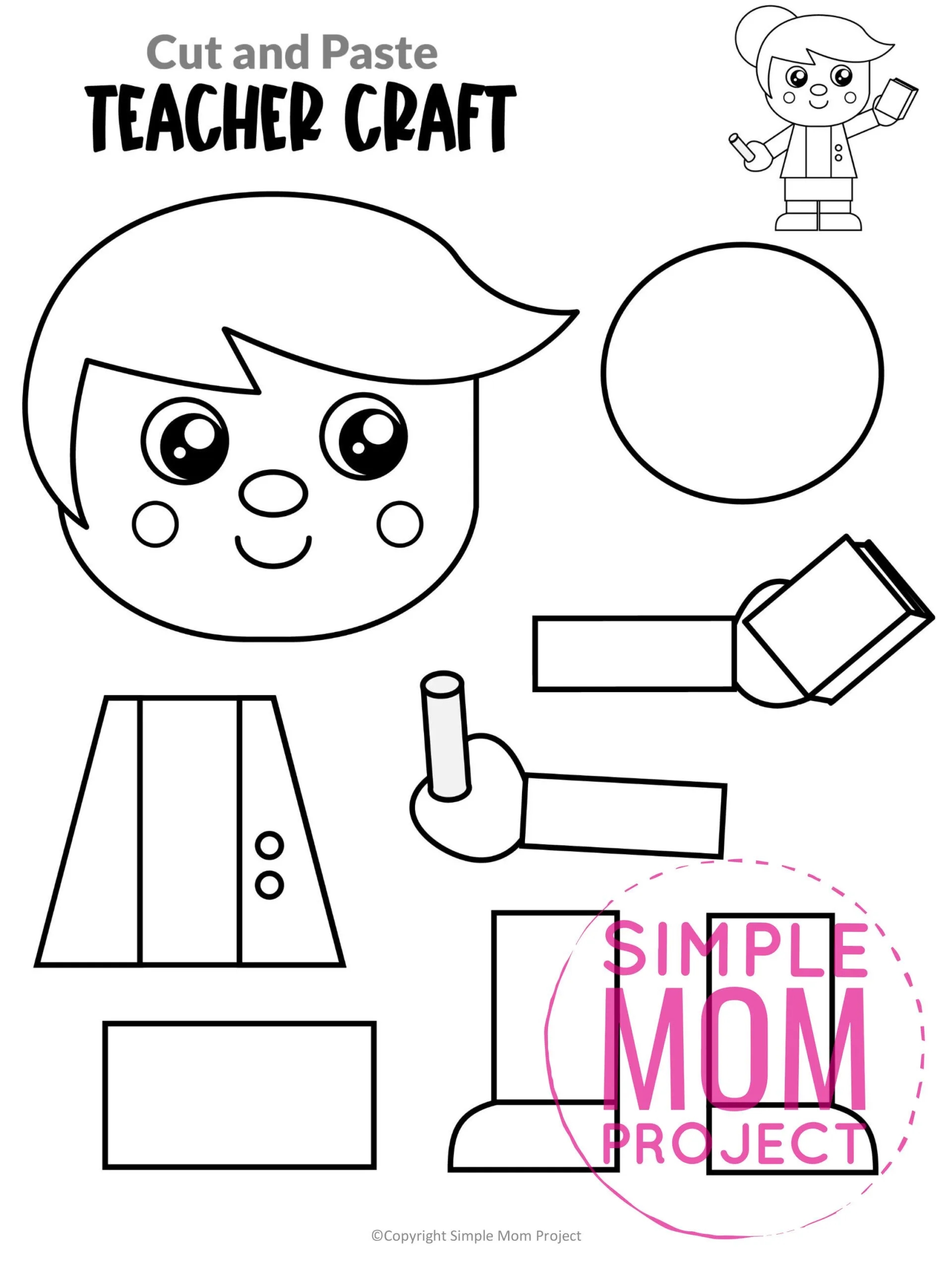Free Printable Teacher Craft Template Simple Mom Project Free Printable Teacher Craft Template Simple Mom Project