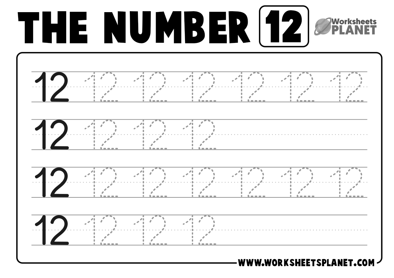 Free Printable Traceable Number 12 Download Free Printable 