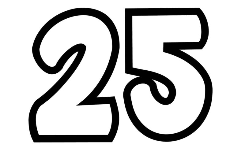 Free Printable Number 25 Worksheets