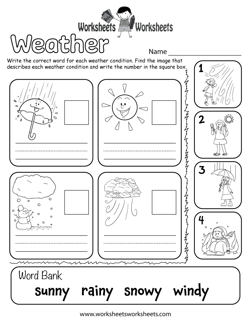 Free Printable Weather Activities For Preschool