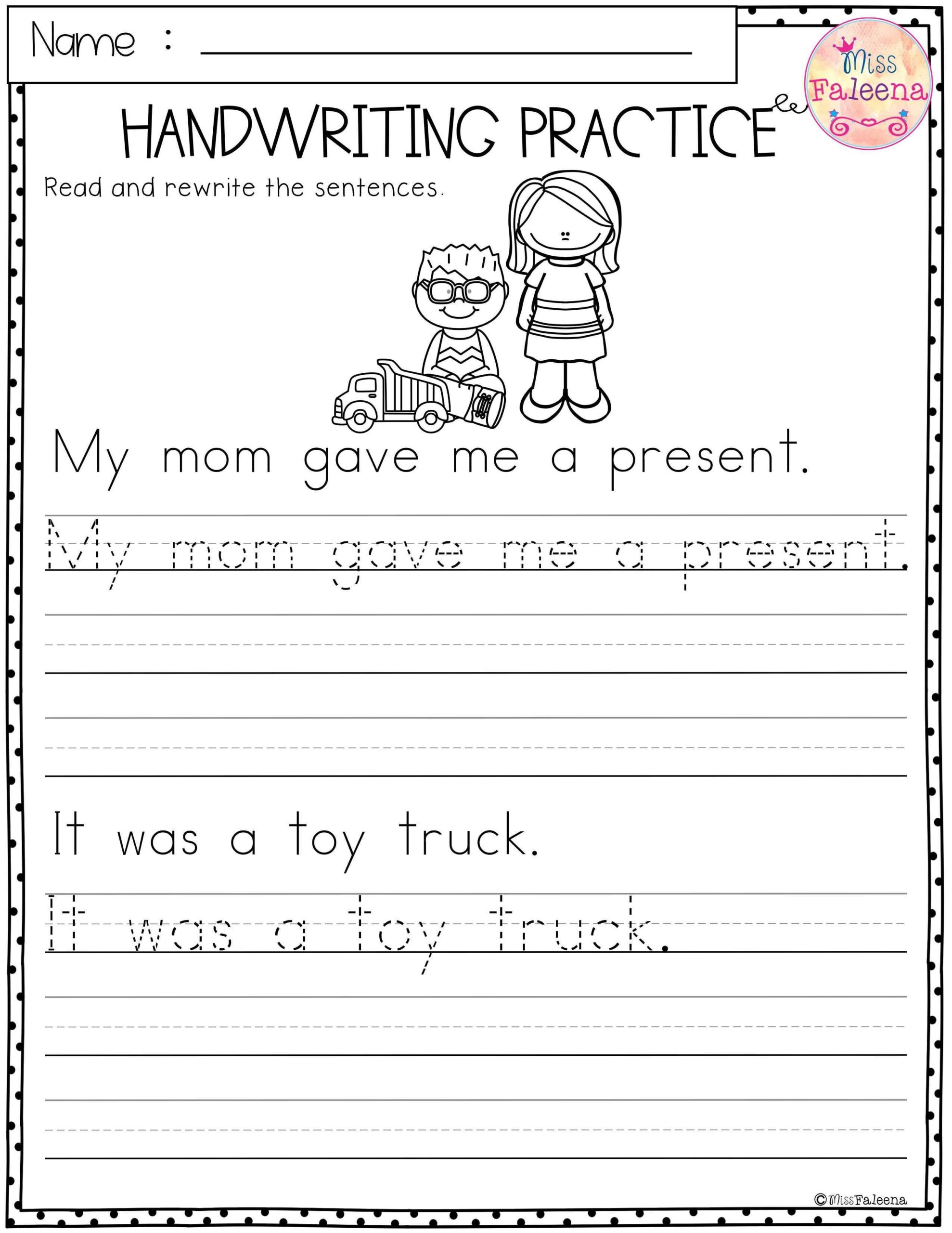 Free Printable Writing Sheets For Kindergarten Worksheets Library