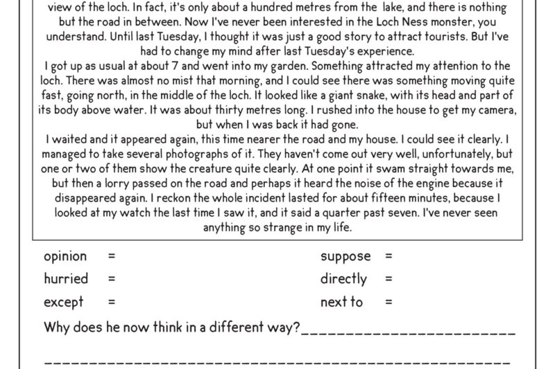 Reading Comprehension Worksheets For Adults Pdf
