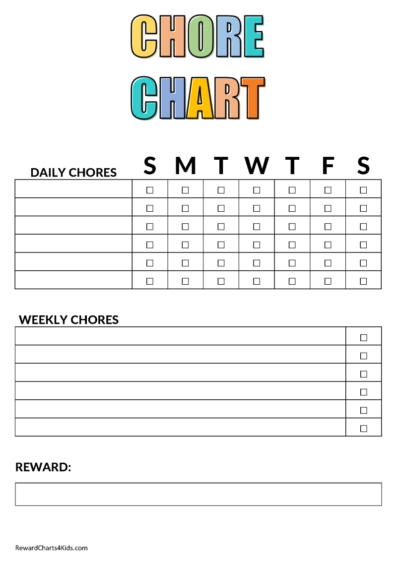 Free Printable Rewards Charts For Preschoolers