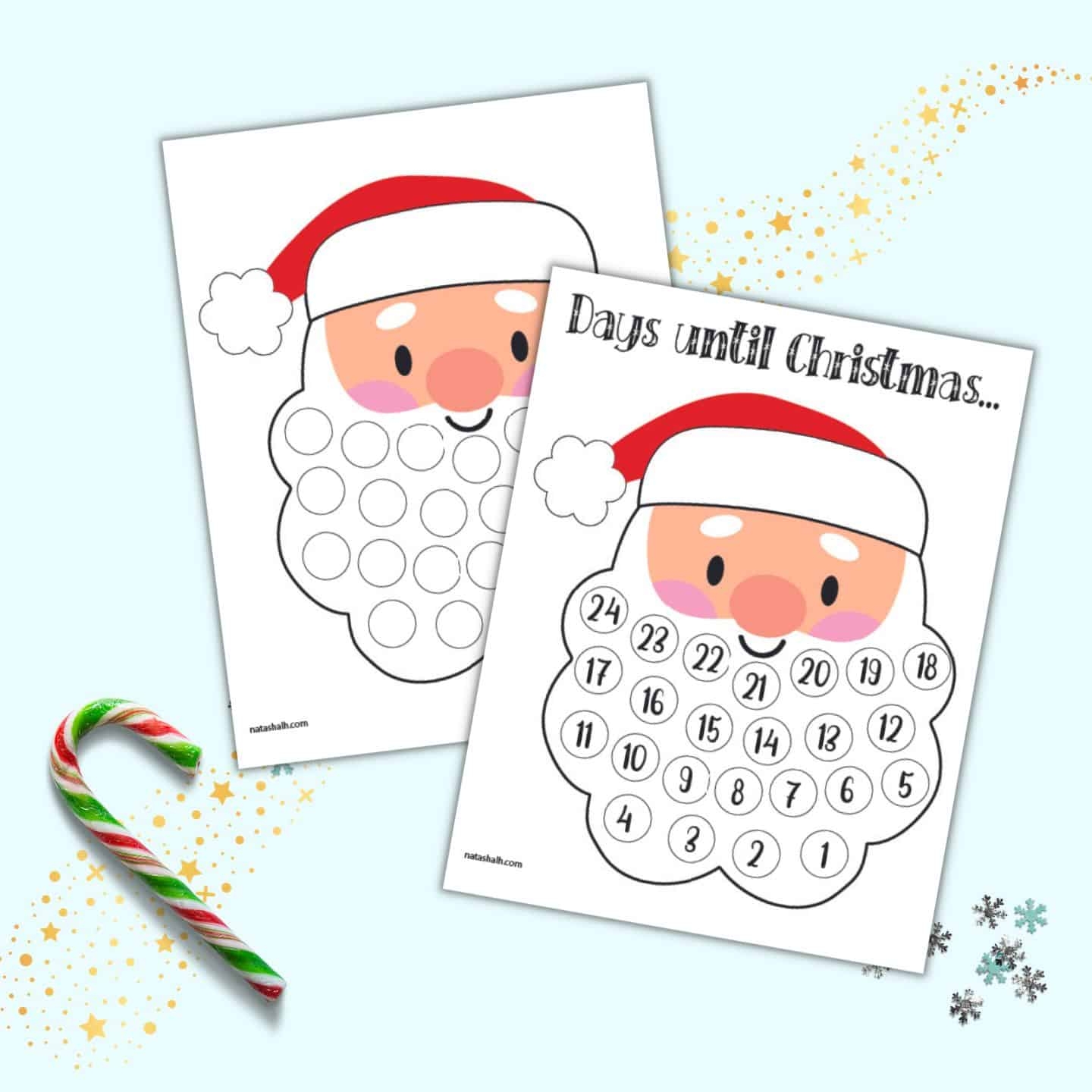 Free Santa s Beard Christmas Countdown Calendar Printable The Artisan Life