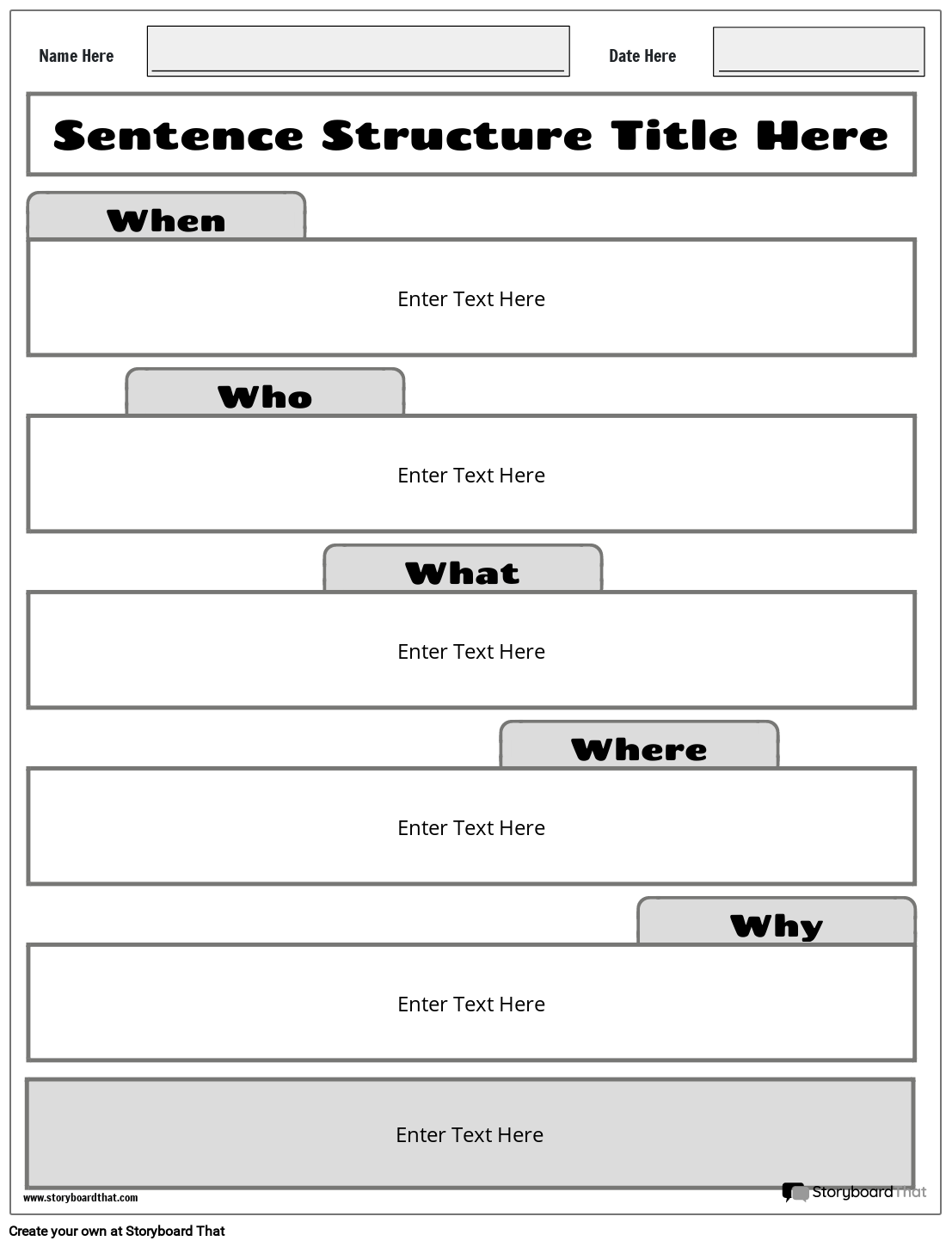 Free Printable Sentence Structure Worksheets