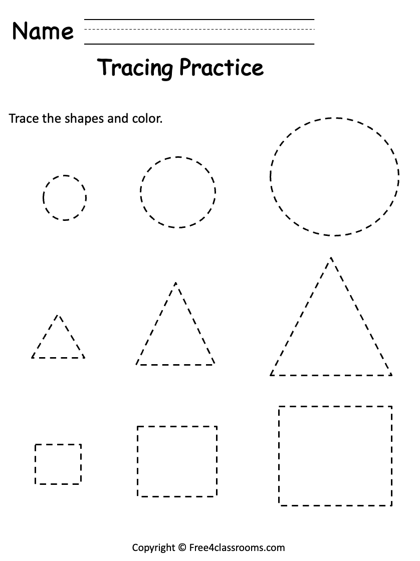 Kindergarten Shapes Worksheets Printable