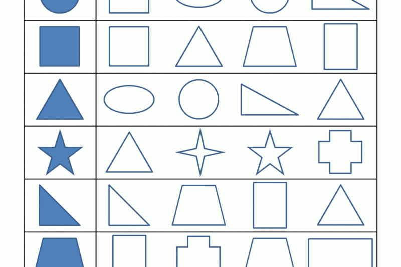 Math Worksheet For Kindergarten Shapes